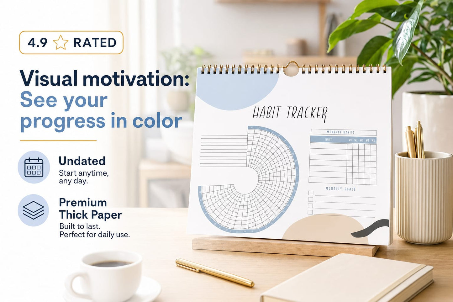 The 365° Life Planner - Rainbow Habit Tracker Journal